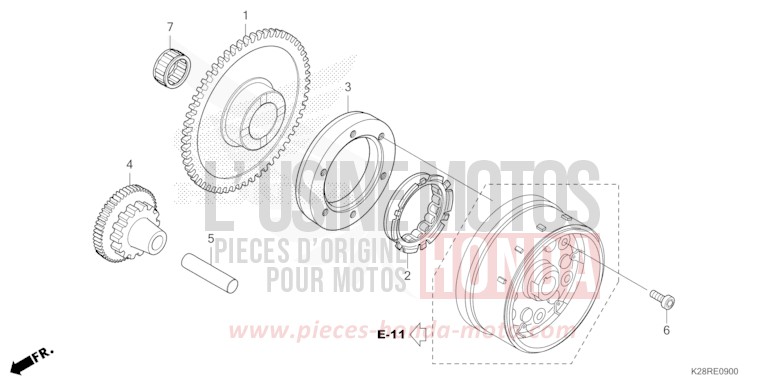 EMBRAYAGE DE DEMARRAGE de CRF125F "Petites Roues" EXTREME RED (R292) 2025